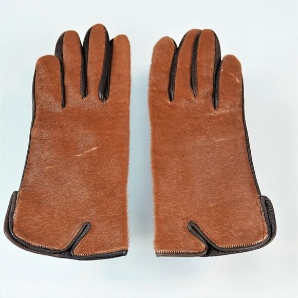 Vintage Fashion Gloves Hair On Hide Leather - Picture 7 of 10